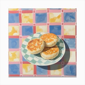 Pastel Tile English Tea Cake 3 Canvas Print