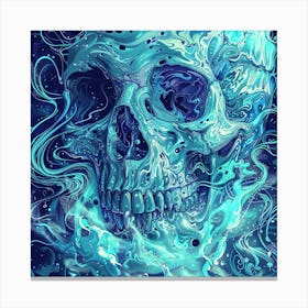 Blue Skull 4 Canvas Print