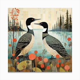 Bird In Nature Loon 4 Canvas Print