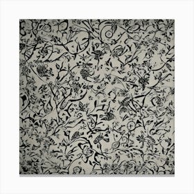 Black And White Floral Pattern Canvas Print