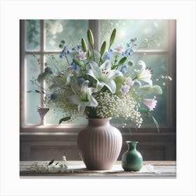 Lilies In A Vase Canvas Print