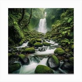 Waterfall In The Rainforest Canvas Print