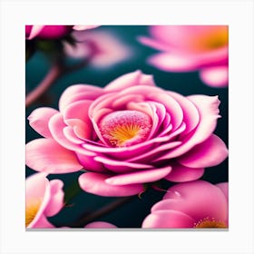 Pink Roses Wallpaper 2 Canvas Print