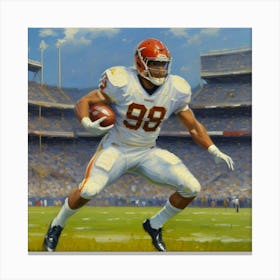 Game Dominator Football Star in Dynamic Motion Canvas Print