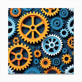 Cogwheels Background Canvas Print