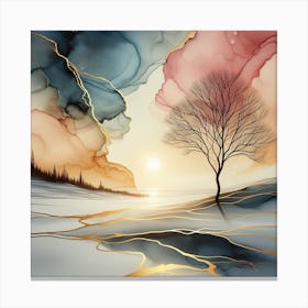 Tree In The Snow 1 Canvas Print