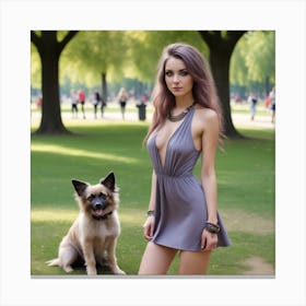 77 Very Beautiful Random Expression 25 Years Old European Woman In Random Solid Color Dress With Rando Canvas Print