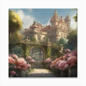 Castle In Bloom 2 Canvas Print