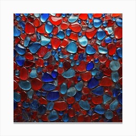 Red and blue glass pattern Canvas Print