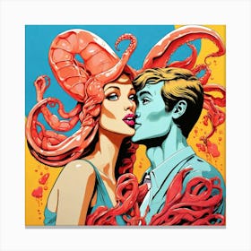 Octopus Kiss Canvas Print