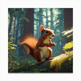 Squirrel In The Forest 420 Canvas Print