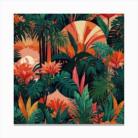 Tropical Jungle Seamless Pattern 1 Canvas Print