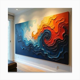 Abstract Wave Painting Canvas Print