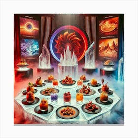 A Luxurious Presentation Of The Flavors Of Fire An Canvas Print