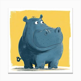 Charming Illustration Hippopotamus 3 Canvas Print