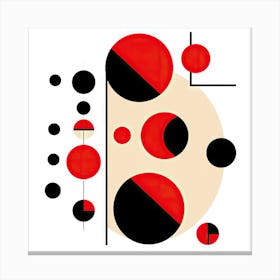 Red And Black Circles #564 Canvas Print