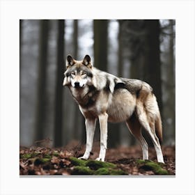 Wolf In The Forest 2 Canvas Print