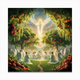 Angels In The Garden 1 Canvas Print