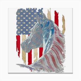 Trending Horses America Flag 4th Of July Independence Canvas Print