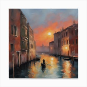 Sunset In Venice 4 Canvas Print
