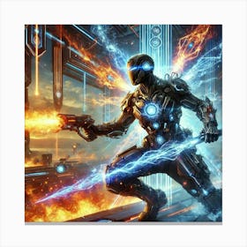 Elemental Tech Integration Scifi Canvas Print