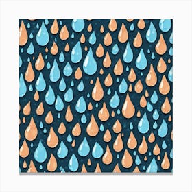 Raindrops Seamless Pattern 3 Canvas Print