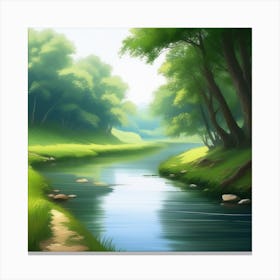River In The Forest 35 Canvas Print