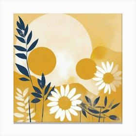 Sunflowers And Daisies paintings art print Canvas Print