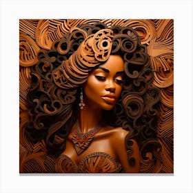 African Woman With Curly Hair Canvas Print