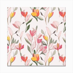 Watercolor Floral Pattern 1 Canvas Print