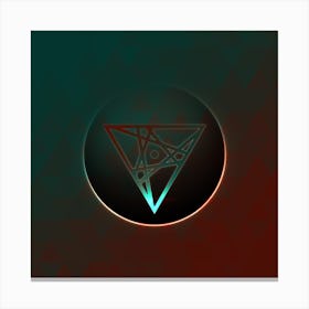 Geometric Neon Glyph on Jewel Tone Triangle Pattern 481 Canvas Print