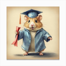 Graduation Hamster 3 Canvas Print