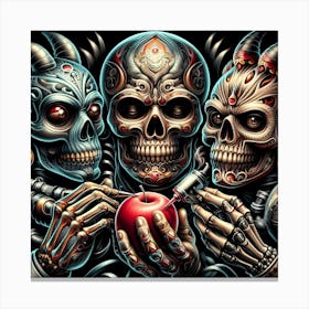 Skulls And Apples Canvas Print