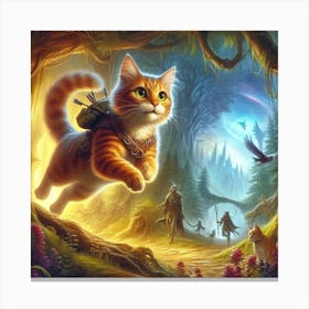 Cat In The Forest 1 Canvas Print