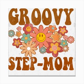 Retro Groovy Step Mom Matching Family Birthday Party Canvas Print