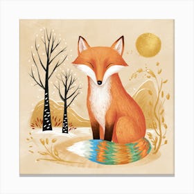 Rainbow Fox Nursery (1) Canvas Print