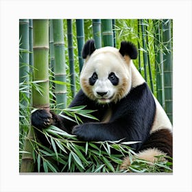 Panda Bear Bamboo Endangered China Wildlife Cute Furry Black White Endemic Conservation (1) Canvas Print