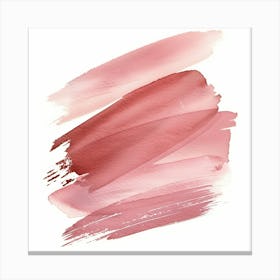 Pink Lipstick Brush Strokes Canvas Print