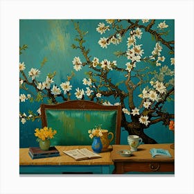 Default Almond Blossom Vincent Van Gogh Living Room Art 1 Canvas Print