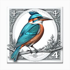 Kingfisher Bird Butiful Poster Art 1 Canvas Print
