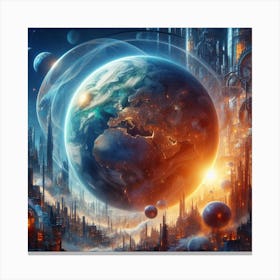 Earth In Space 5 Canvas Print