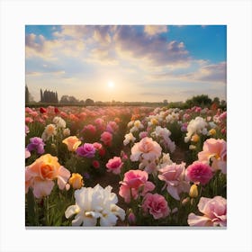 Field Of Tulips Canvas Print