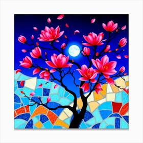 Magnolia Tree mosaics 1 Canvas Print