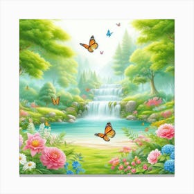 Butterfly Garden 1 Canvas Print