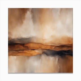 Abstract Minimalist Painting That Represents Duality, Mix Between Watercolor And Oil Paint, In Shade (39) Canvas Print