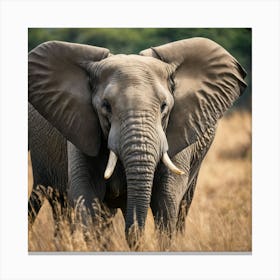 Elephant In The Grass 1 Canvas Print