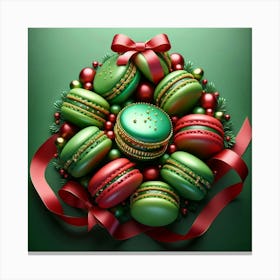 Wreath With Macarons Canvas Print