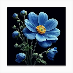 Blue Flowers 4 Canvas Print