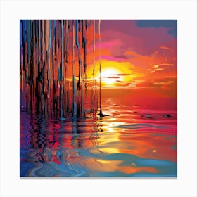 Sunset In The Water 1 Canvas Print