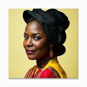 African Woman In A Hat Canvas Print